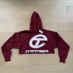 Telfar Crop Hoodie - Oxblood XS/S